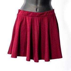 Ambiance Apparel | Burgundy | Mini Skater Skirt